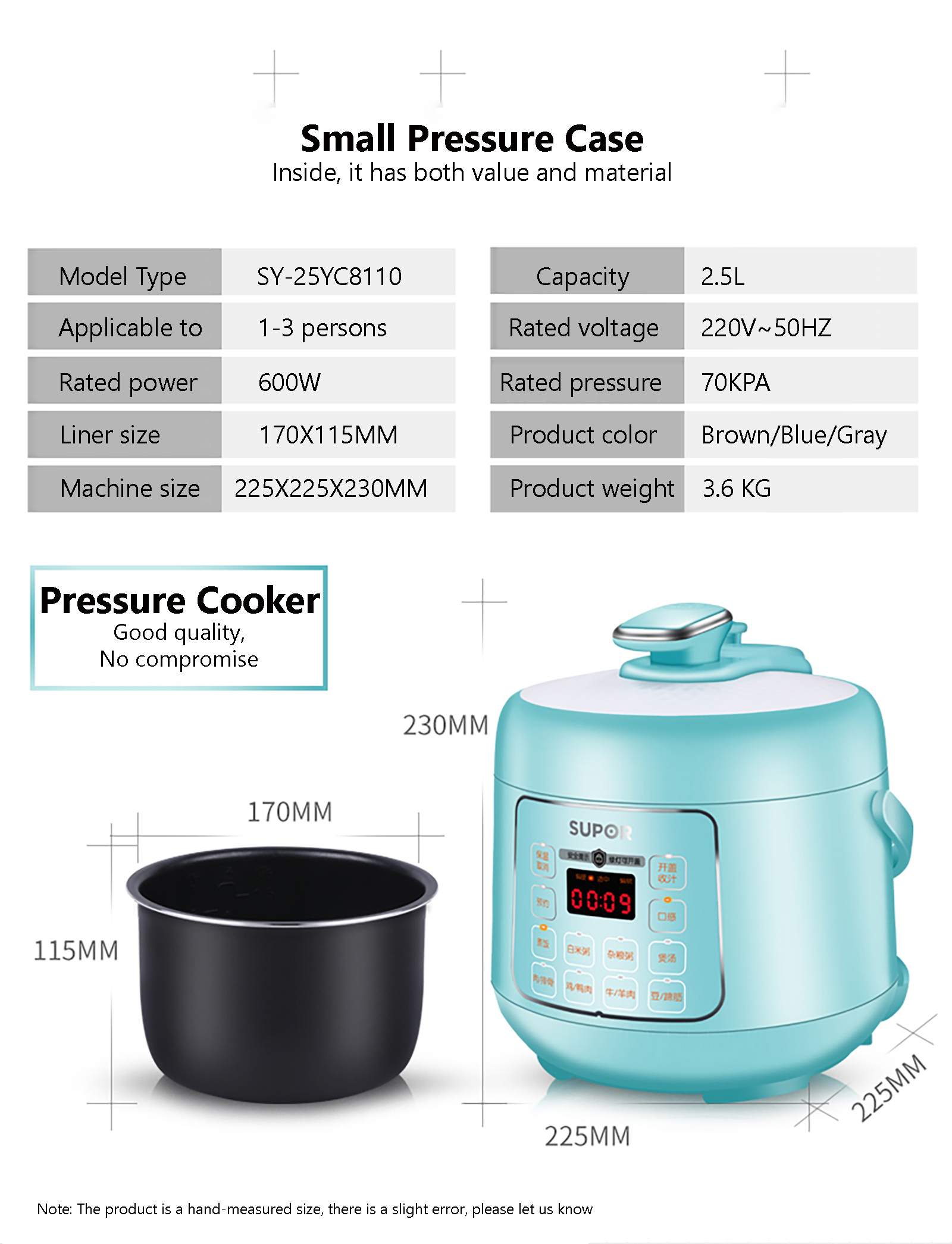 220V Pink Rice Cooker 1.6L Mini Smart Appointment Touch Control Glass Liner  Maternal and Infant for 1-2 People