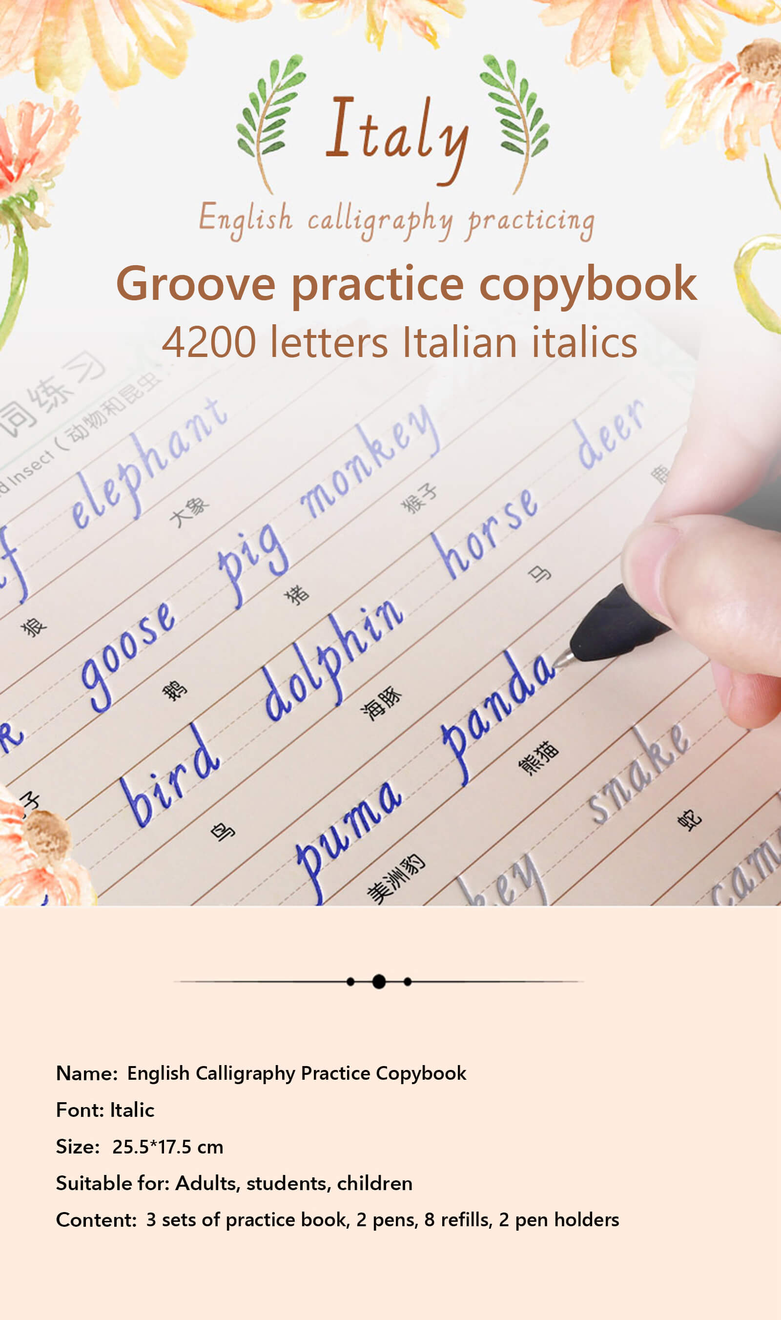 English Version of Children's Hard Pen Groove Calligraphy Exercise