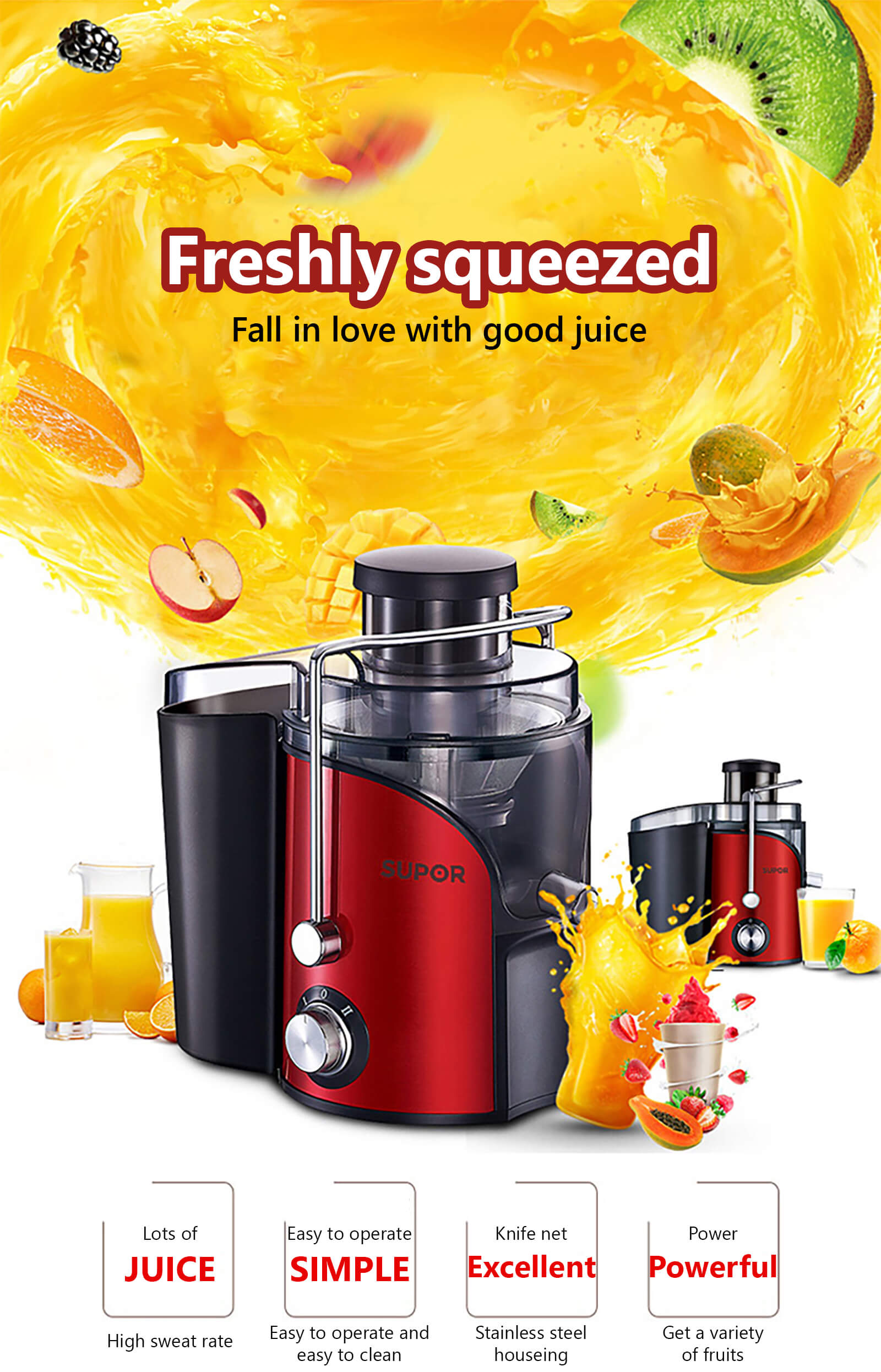 Juice Machine Small Mini Juicer Net Juice Dregs Separation Portable Blender  Juicer Extractor (Color : A, Size : AU)