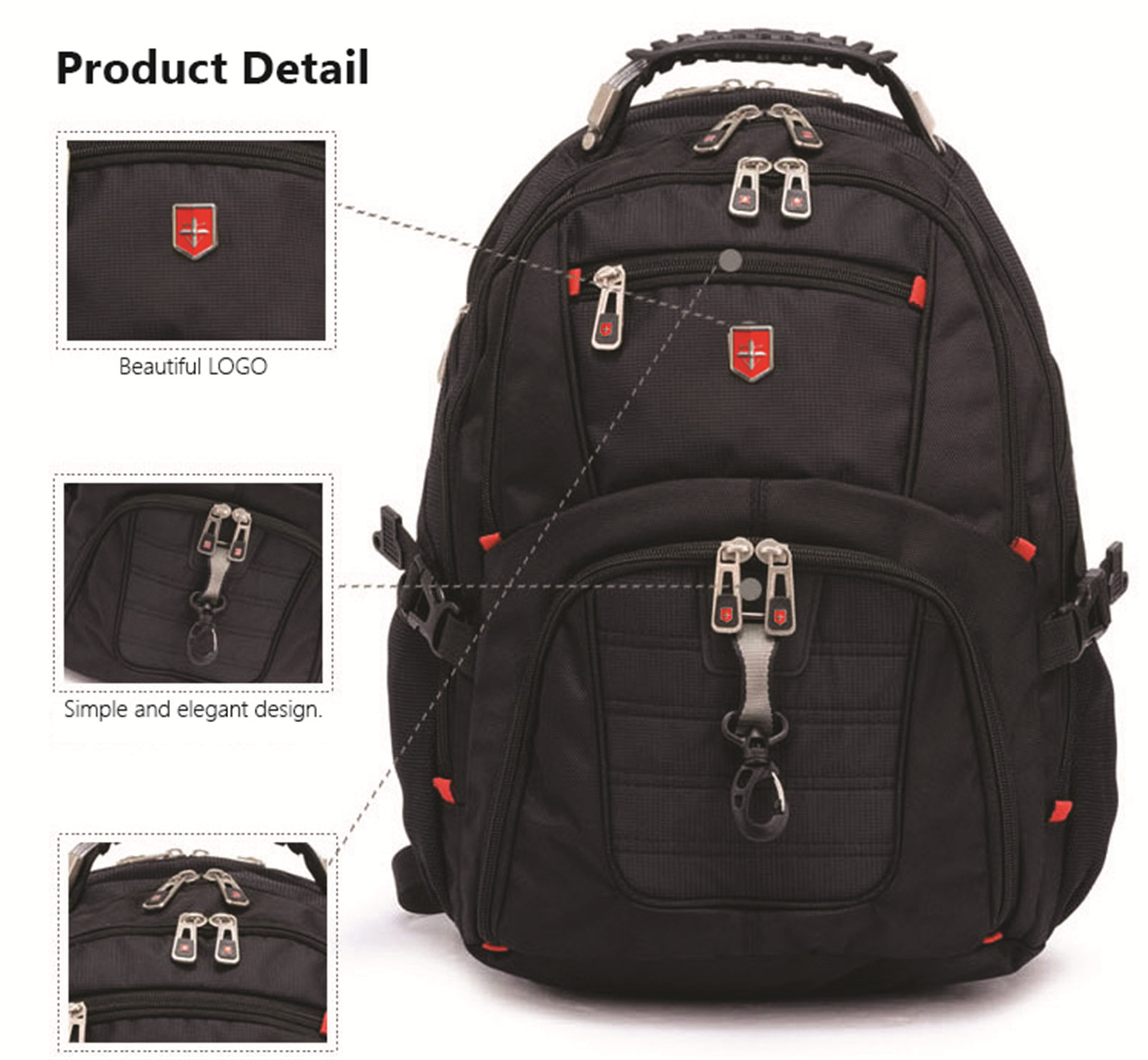 15.6" Original Waterproof Swiss Gear Travel Bag Macbook laptop hike backpack tQ@ 